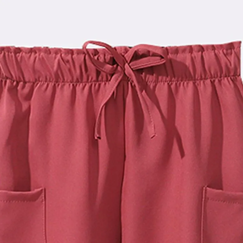 2-piece Solid Casual Blouse & Pants for Girl