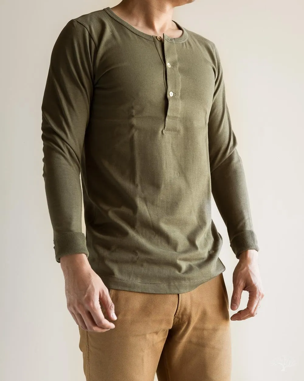 206 Long Sleeve Henley - Army