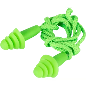 32db Green Hi-vis smart fit tri-flange reusable corded earplugs