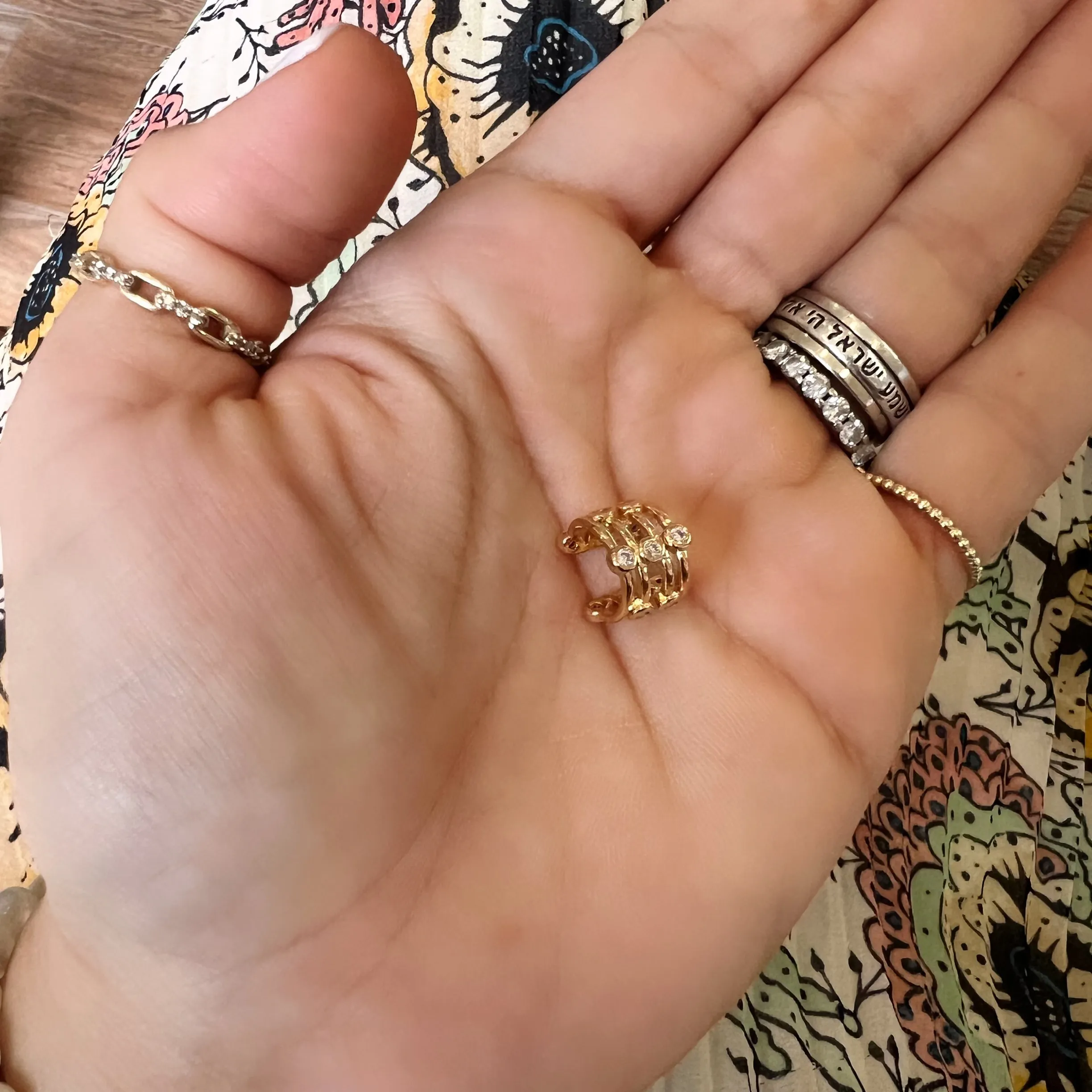 4 Rows Bezel CZ's Ear Cuff