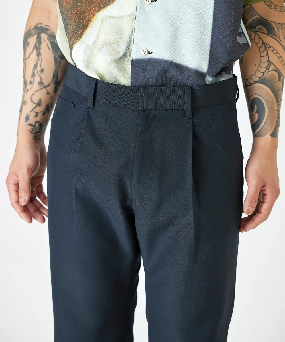 【75%OFF】Flared slim trouser - BLACK
