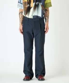 【75%OFF】Flared slim trouser - BLACK