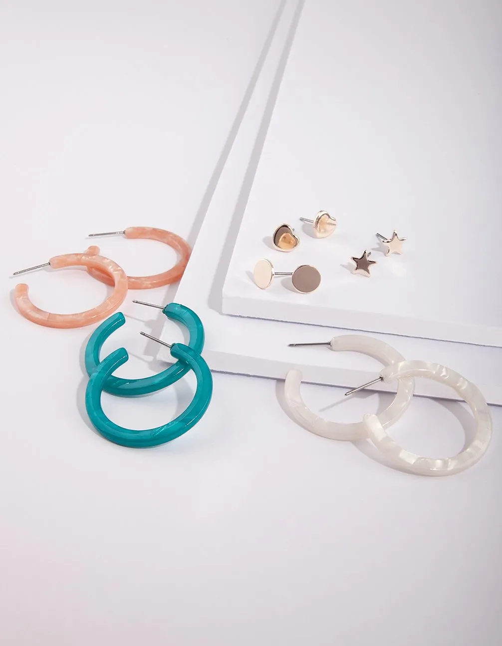 Acrylic Celestial Rose Gold Earring 6 Pack