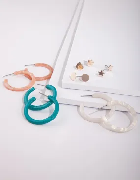 Acrylic Celestial Rose Gold Earring 6 Pack