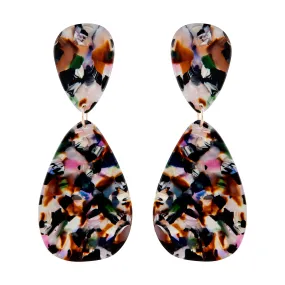 Acrylic Teardrop Earring in Mixed Purple