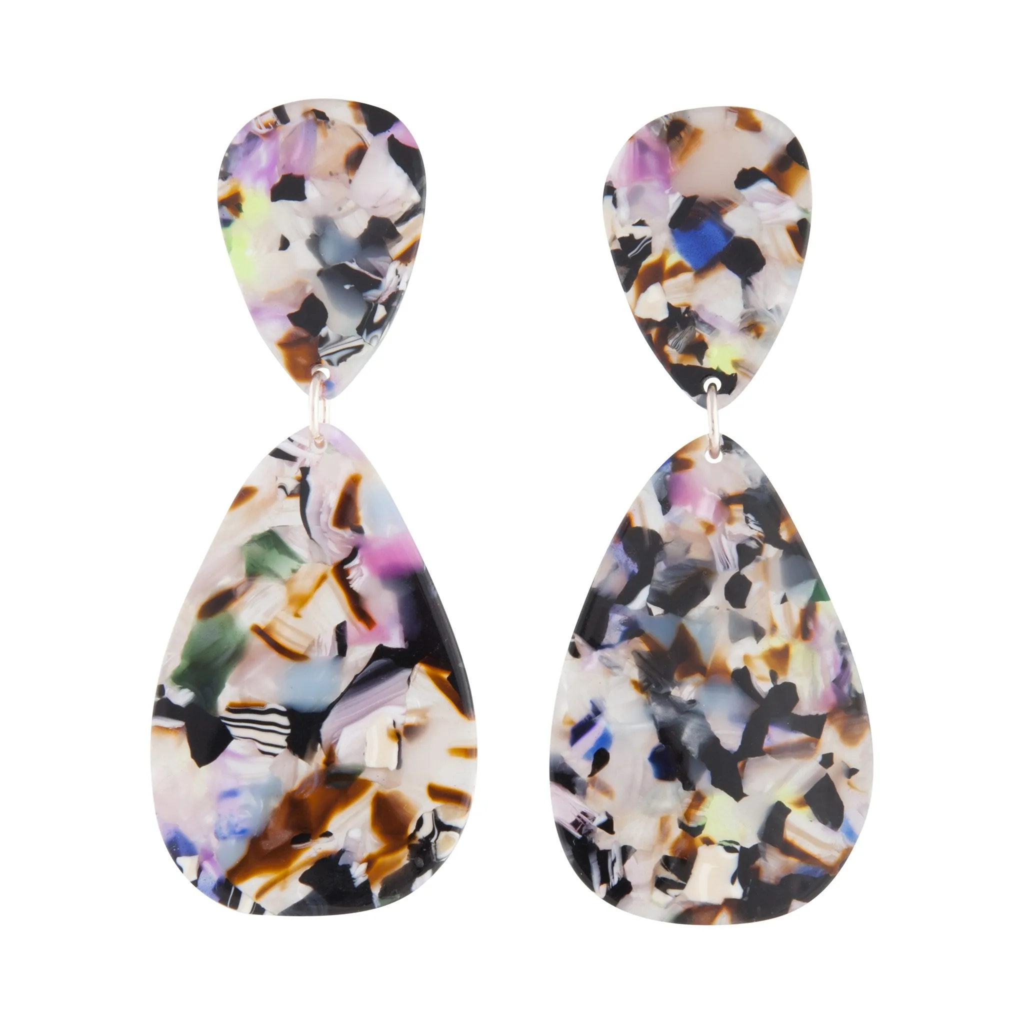 Acrylic Teardrop Earring in Mixed Purple