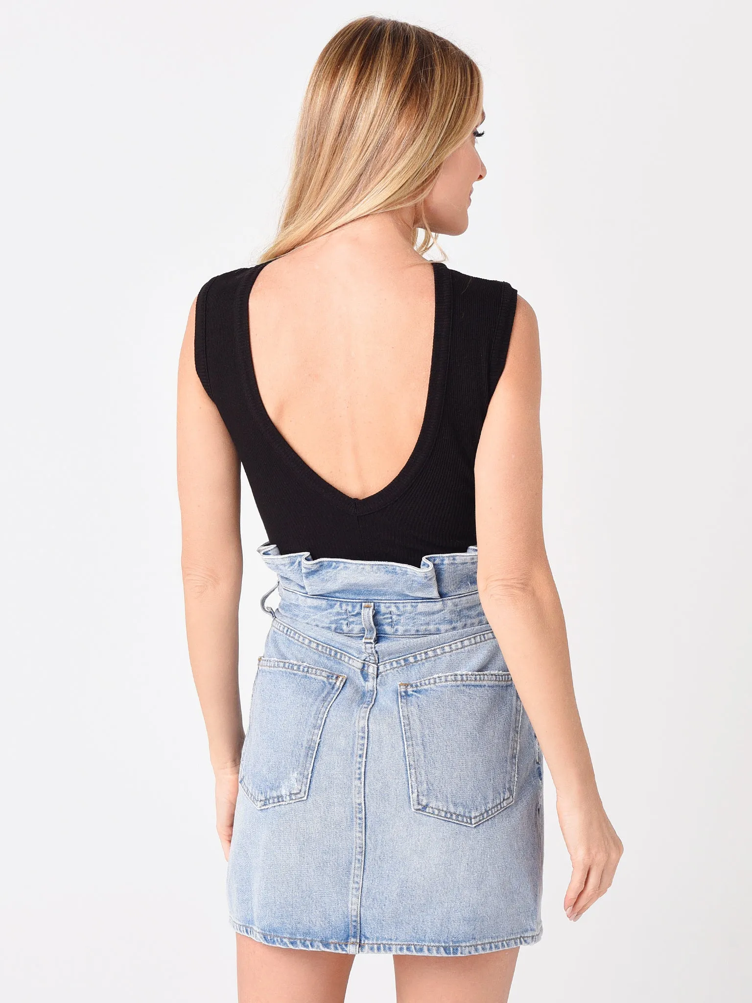 Agolde Women's Sutton V-Back Bodysuit