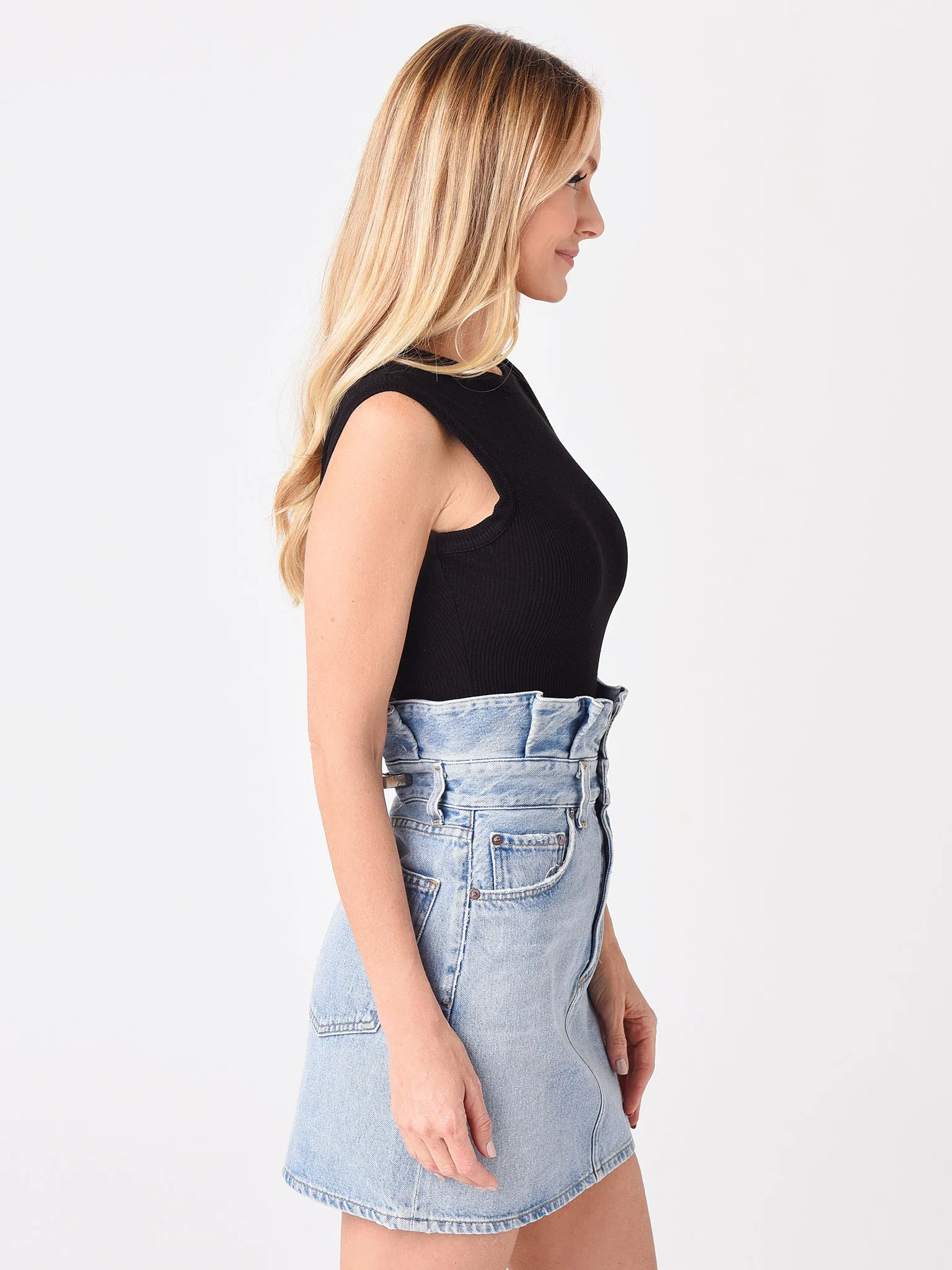 Agolde Women's Sutton V-Back Bodysuit