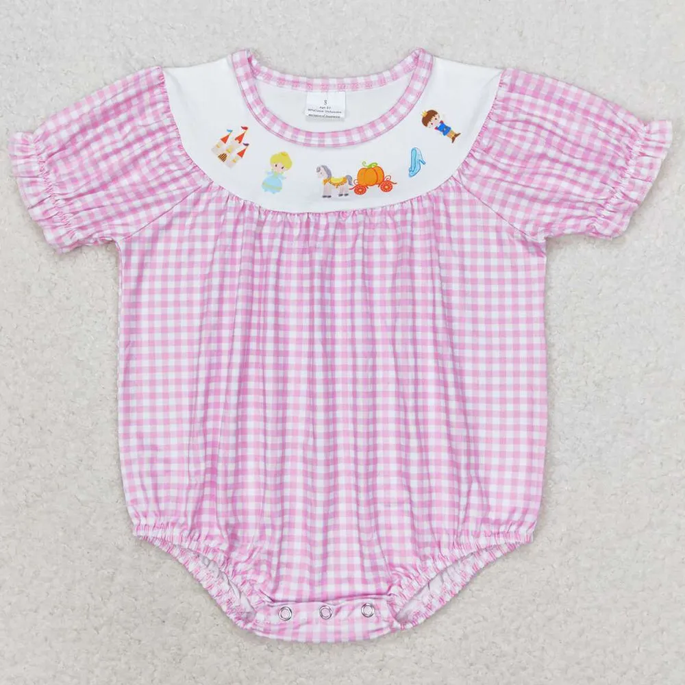 Baby Infant Girls Rompers Pumpkin Castle Short Sleeve Rompers SR1692