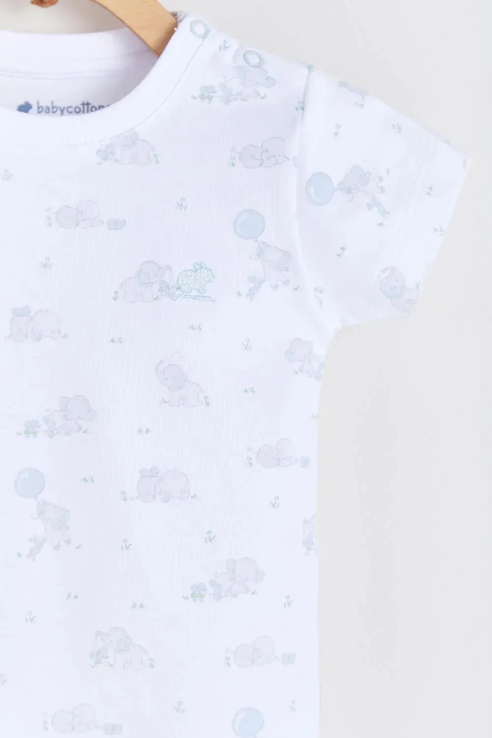 Babycottons Alfred & Colette Short Slveeve Body - Light Blue