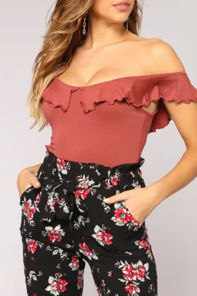 Back Seat Heartbreak Bodysuit - Brick
