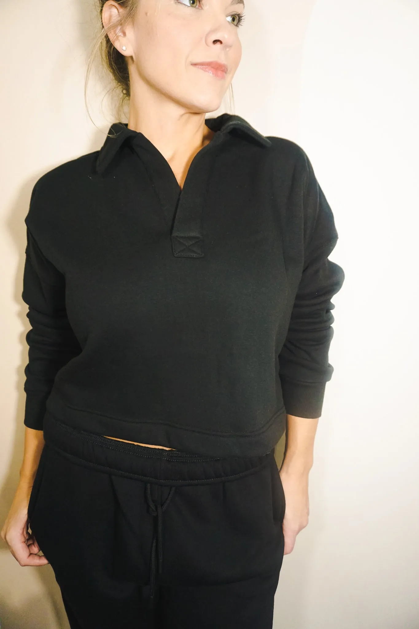 Boxy Collared Crop Sweater