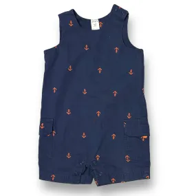 Boys Carter's Size 12 Months Navy & Red Nautical Sleeveless Snap Bottom Romper