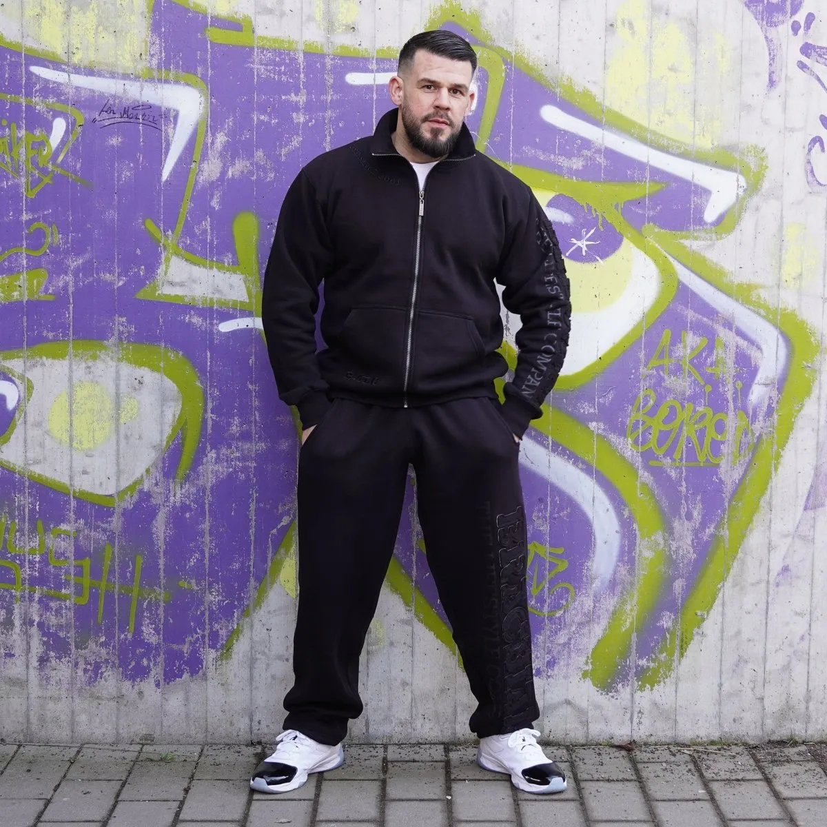 Brachial Tracksuit Trousers Gym - Black/Black