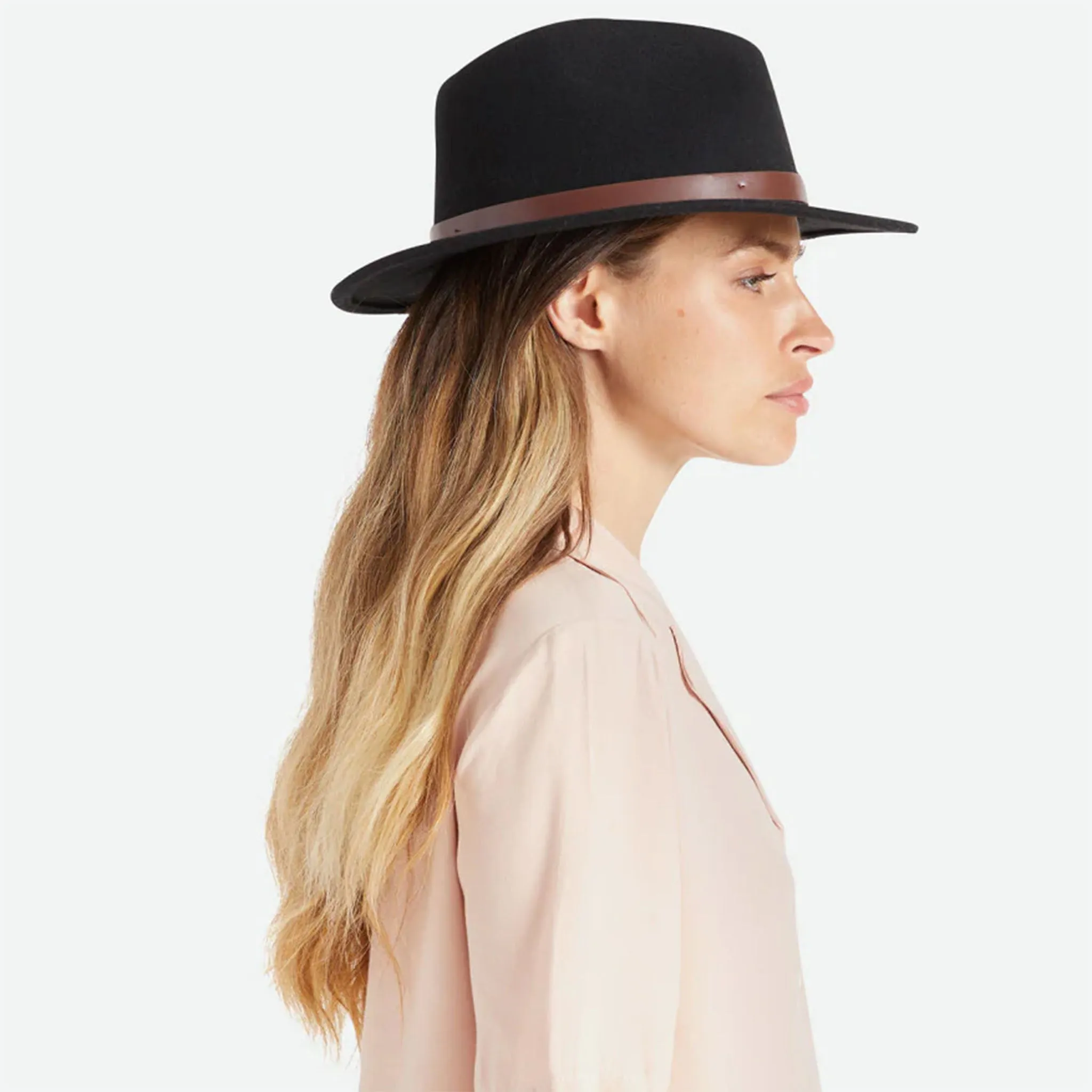 Brixton Messer Fedora in Black   Brown