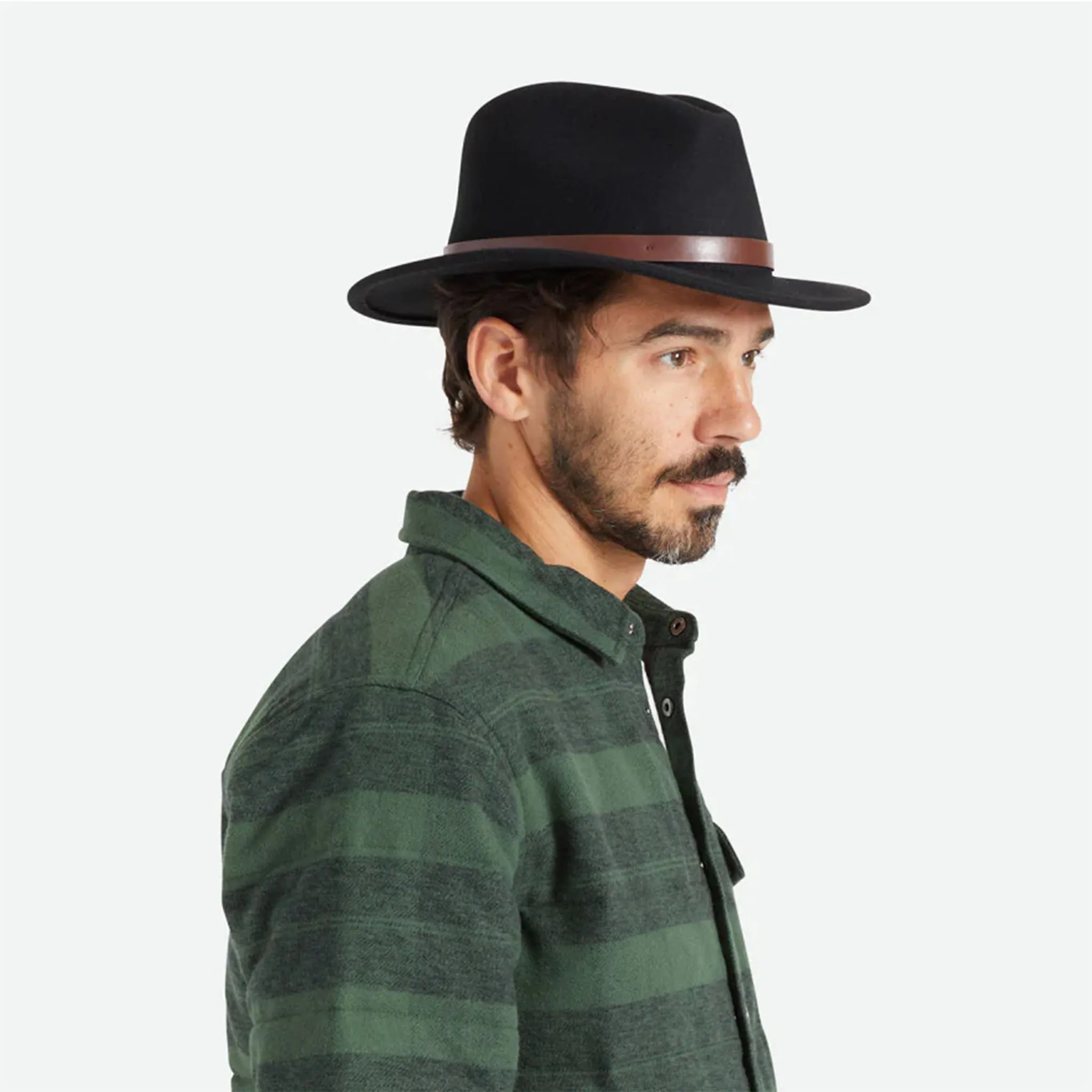 Brixton Messer Fedora in Black   Brown