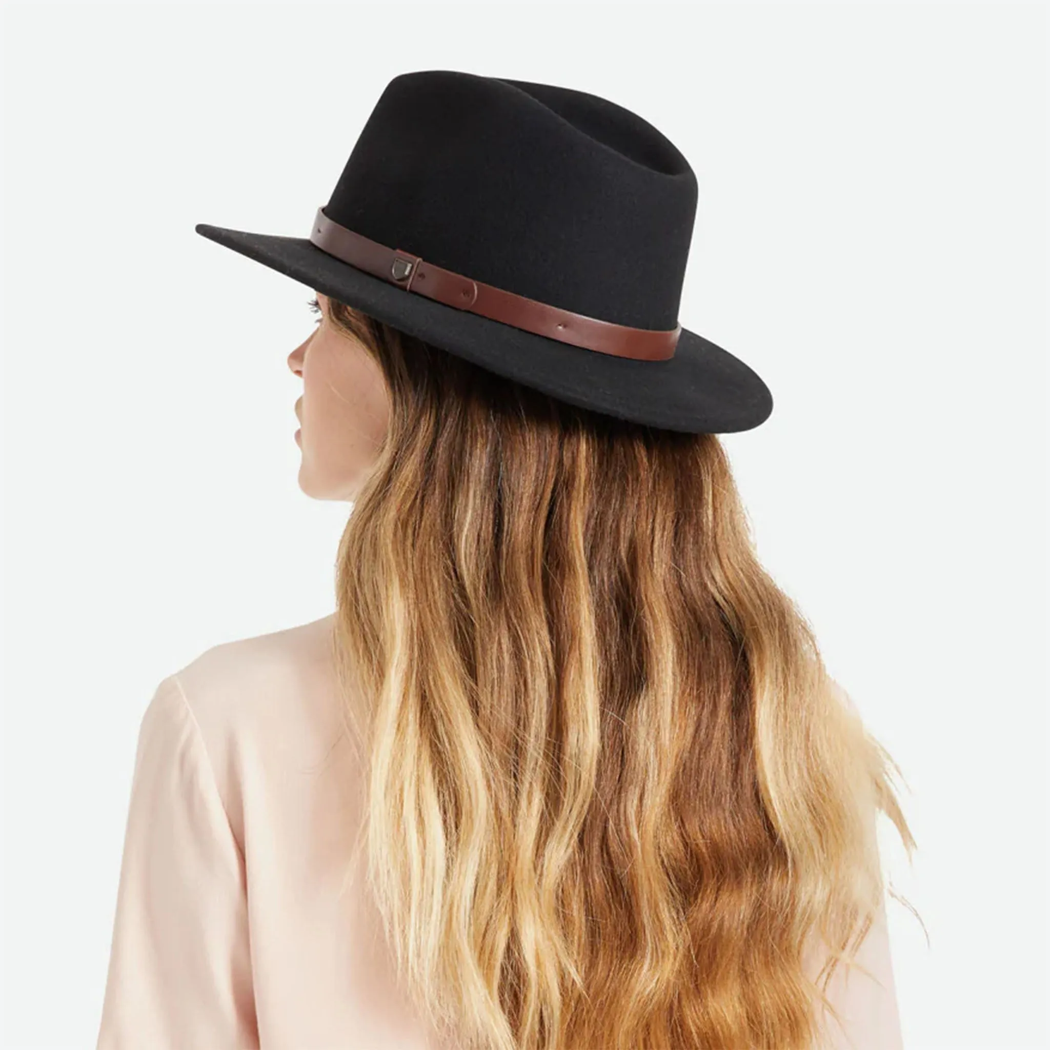 Brixton Messer Fedora in Black   Brown