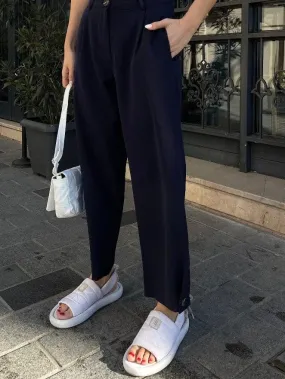 Button Style Blue Pant
