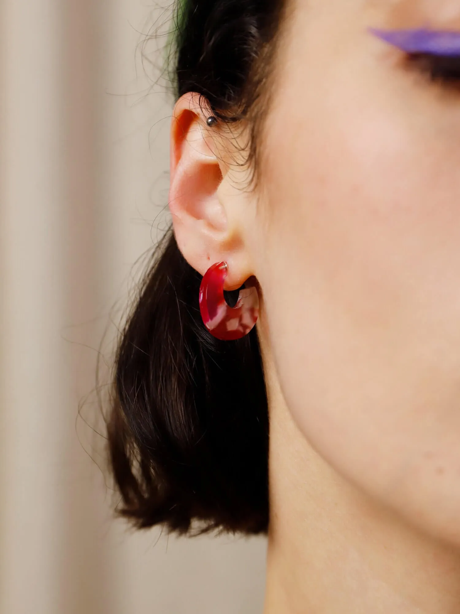 Cassia Hoops | Raspberry Crush | by Wolf & Moon