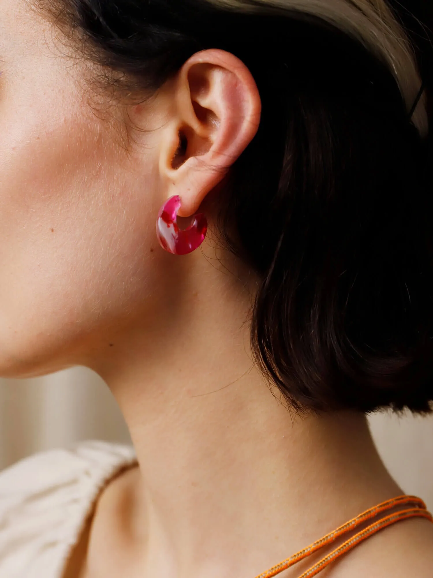 Cassia Hoops | Raspberry Crush | by Wolf & Moon