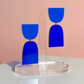 Cinch Earrings - Cobalt Blue | Transparent Blue