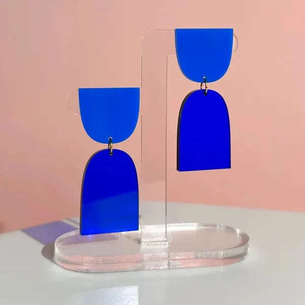 Cinch Earrings - Cobalt Blue | Transparent Blue