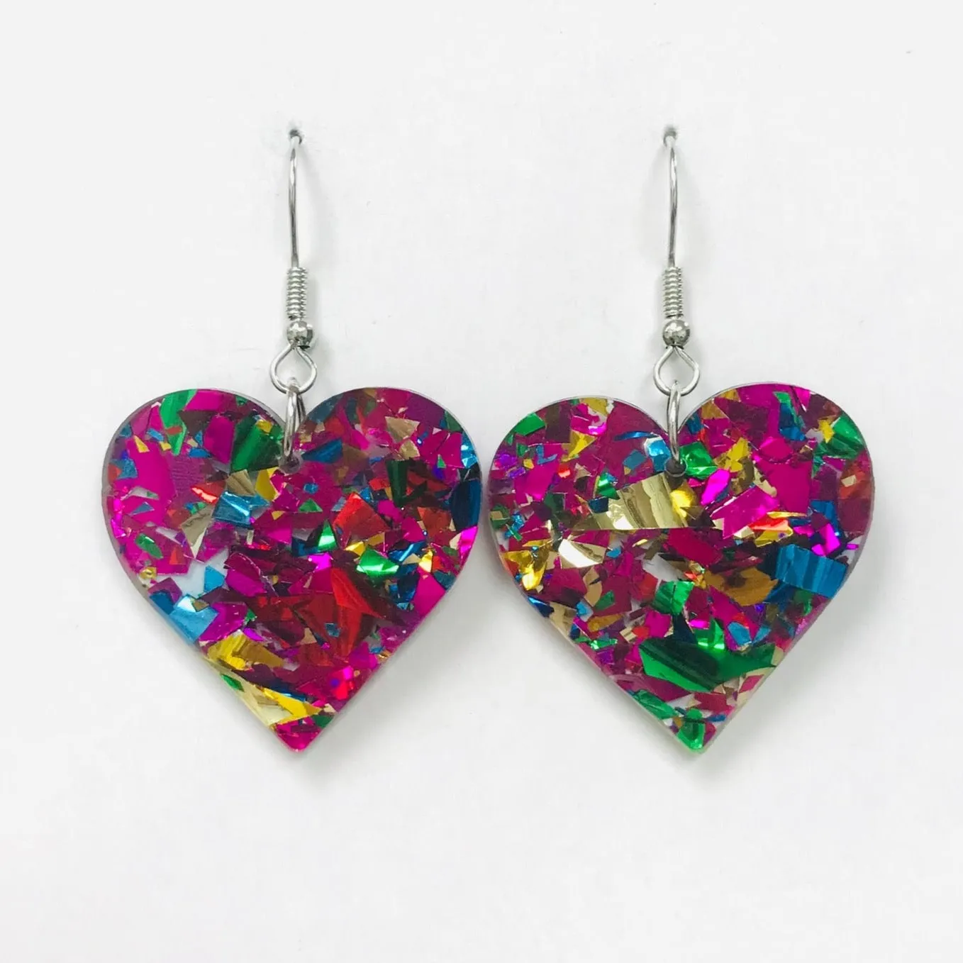 Confetti Heart Dangle Earrings