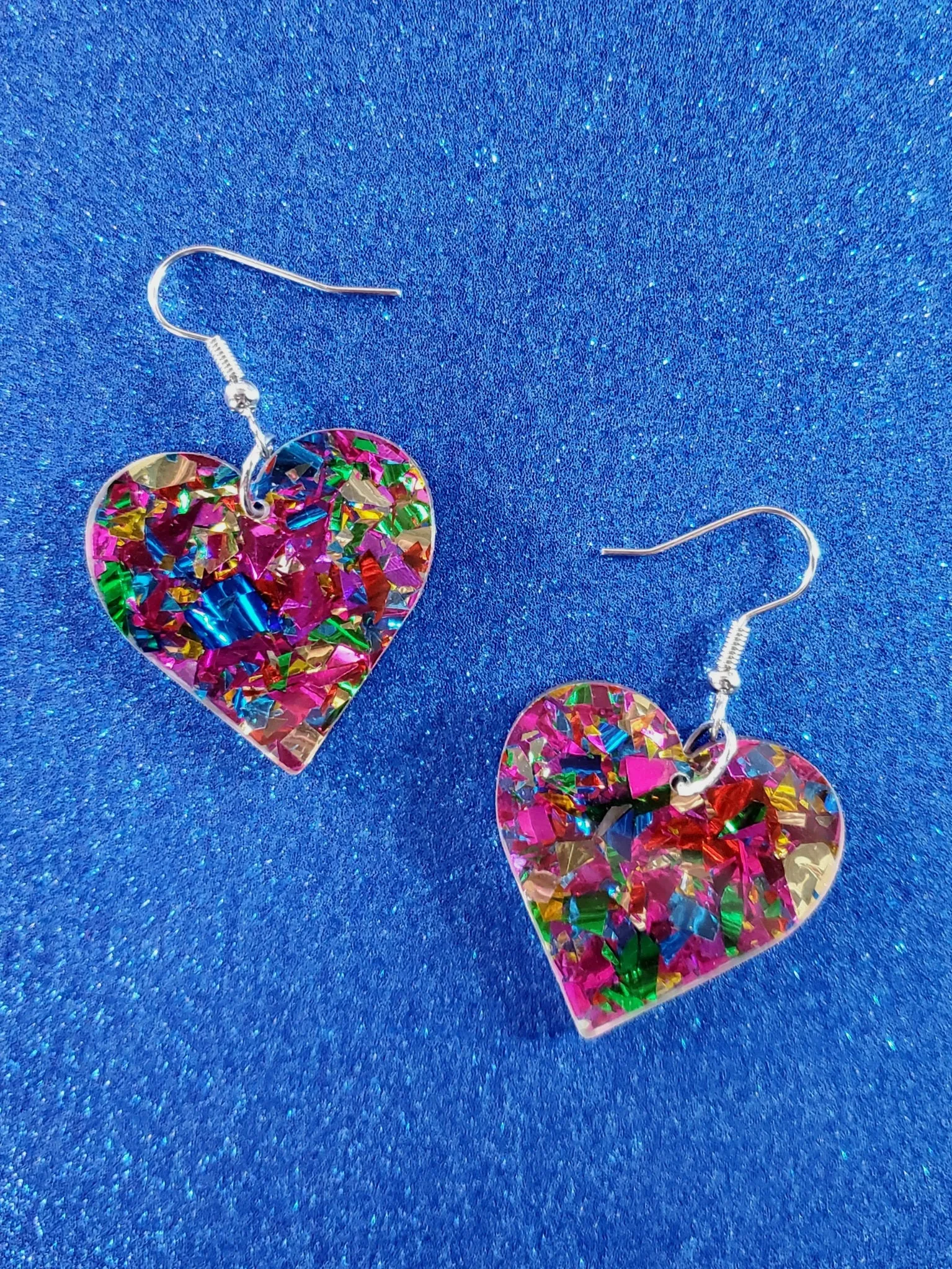 Confetti Heart Dangle Earrings