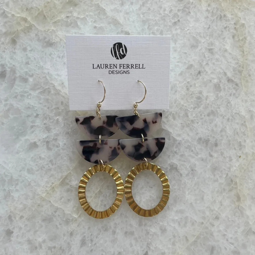 Crimped Oval Earrings