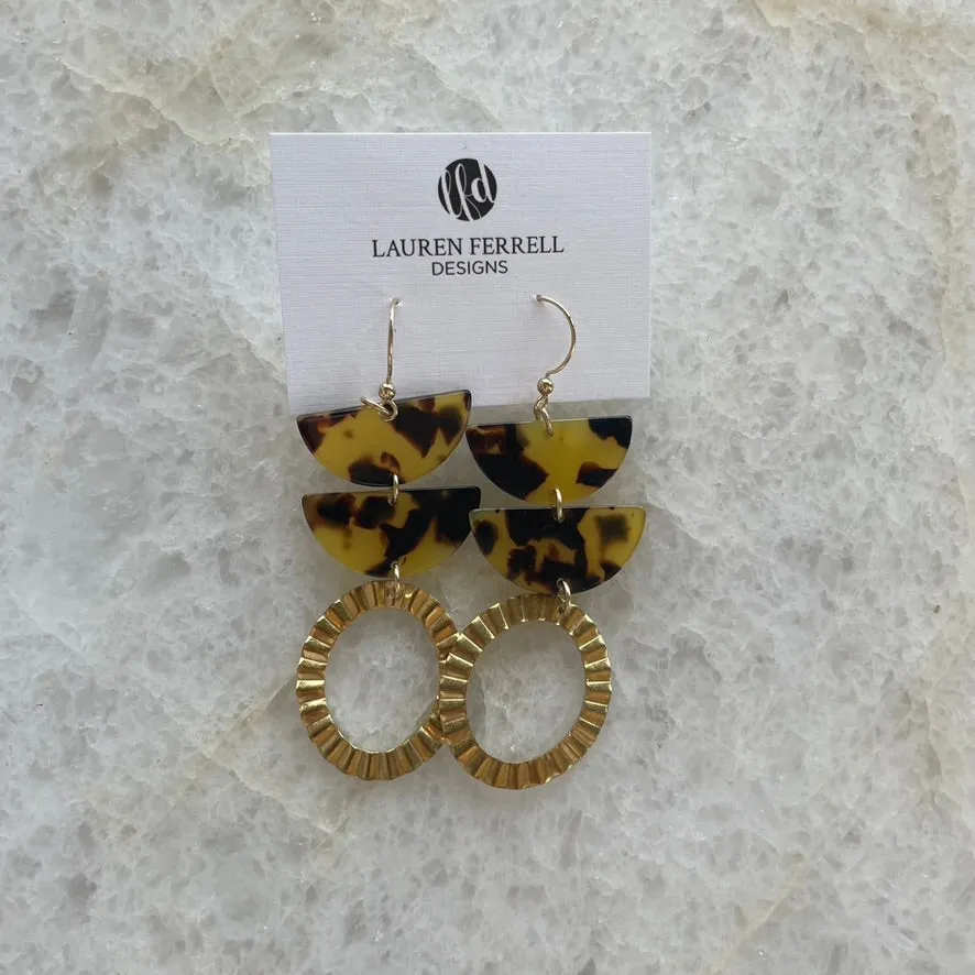 Crimped Oval Earrings