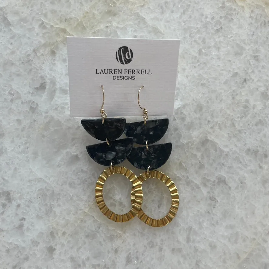 Crimped Oval Earrings