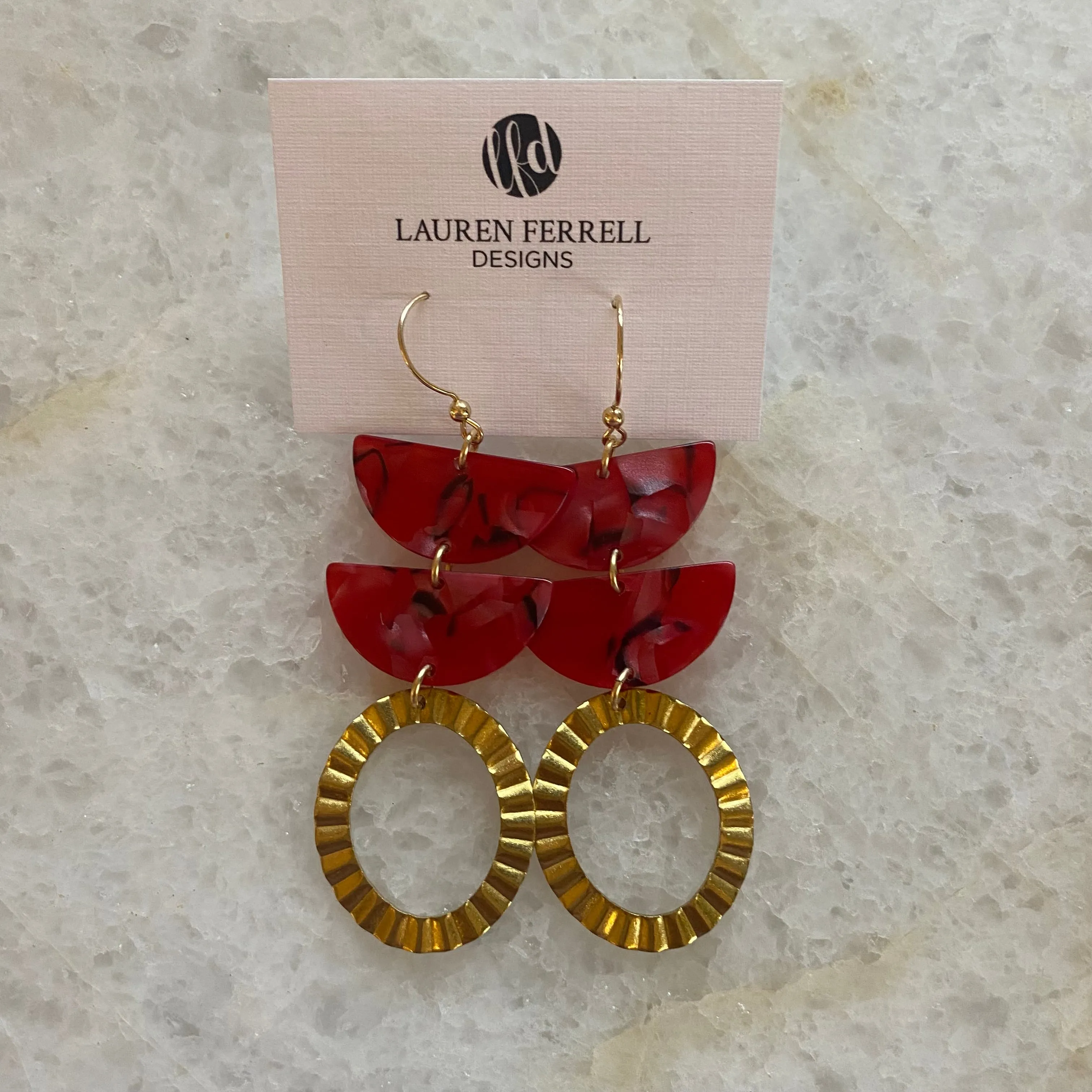Crimped Oval Earrings