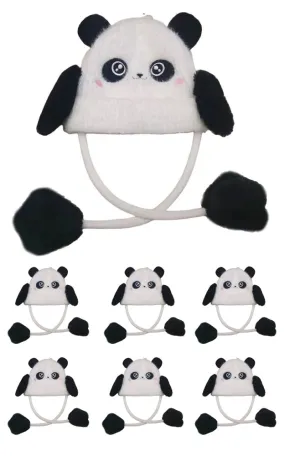DBHK3952 12-pack Kid's Panda Ear Moving Jumping Hats