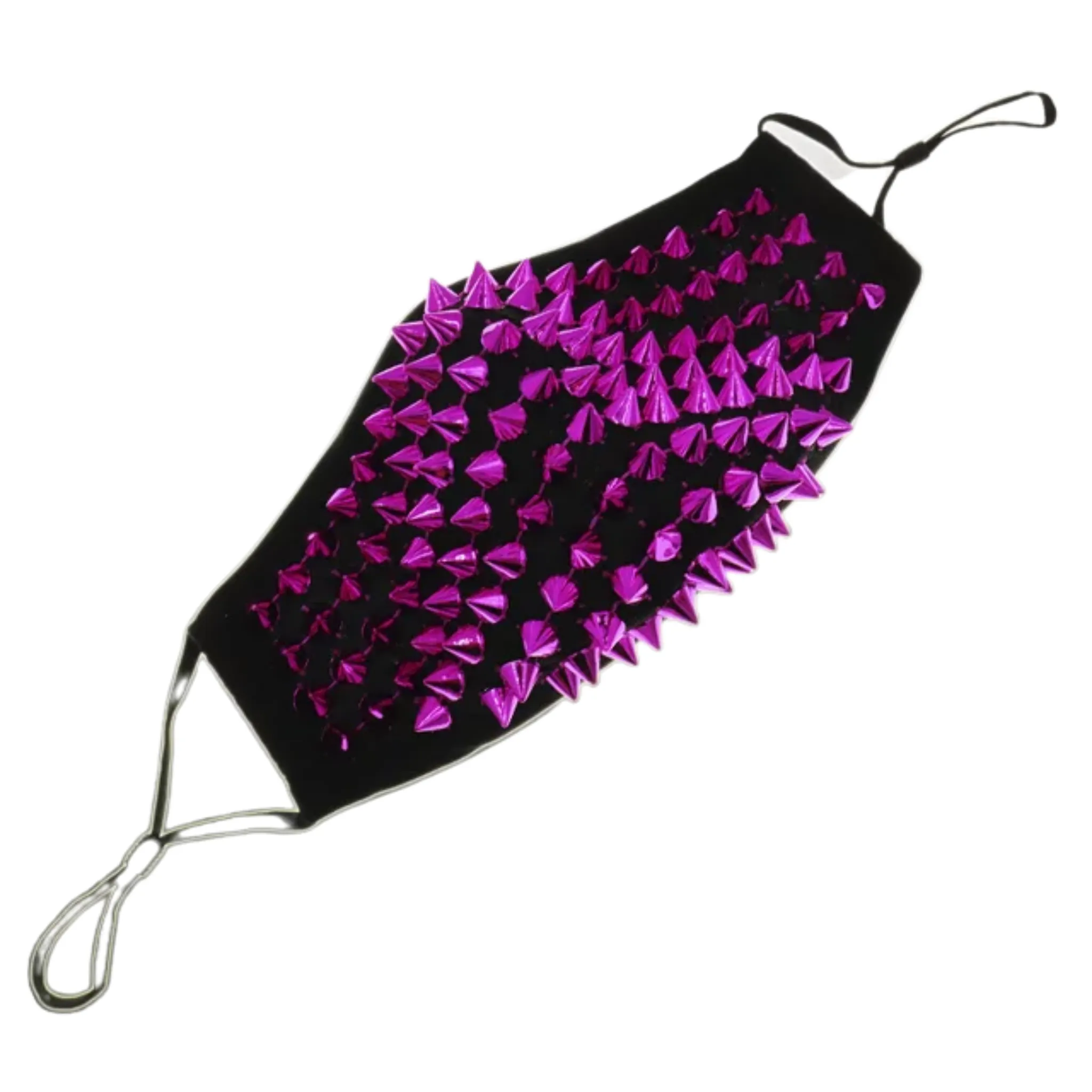 Deep Pink Fashion Spike/Stud Face Mask