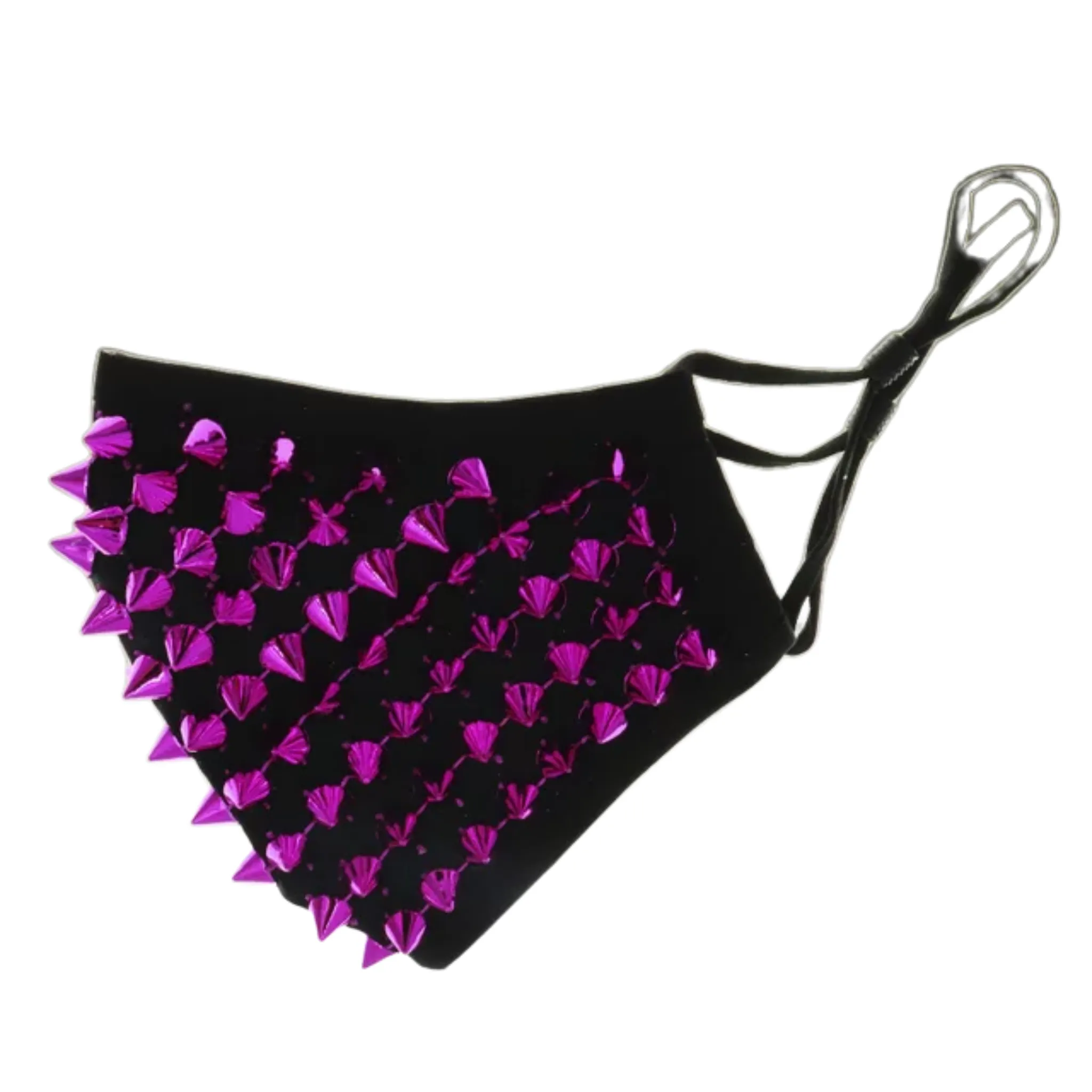 Deep Pink Fashion Spike/Stud Face Mask