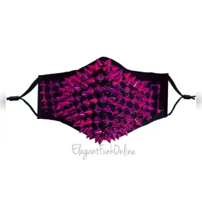 Deep Pink Fashion Spike/Stud Face Mask