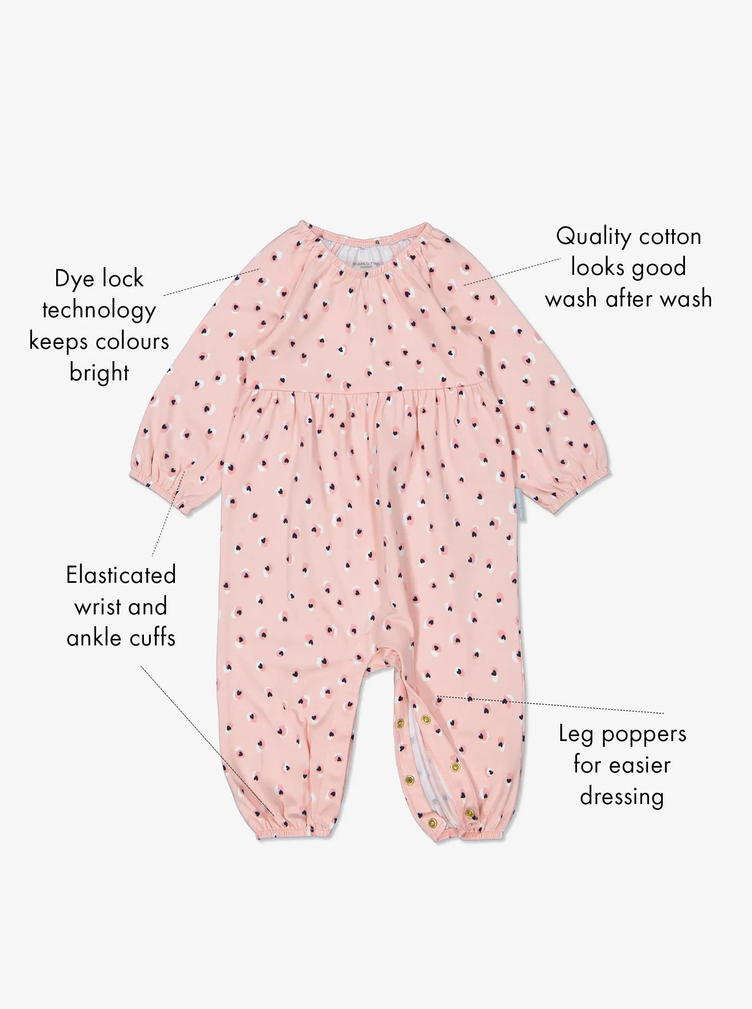 Ditsy Heart Baby Romper