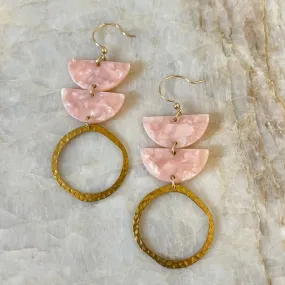 Double Acrylic Hammered Circle Earrings