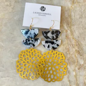 Double Acrylic Mum Earrings