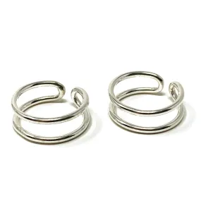 Double Band Sterling Silver Ear Cuffs