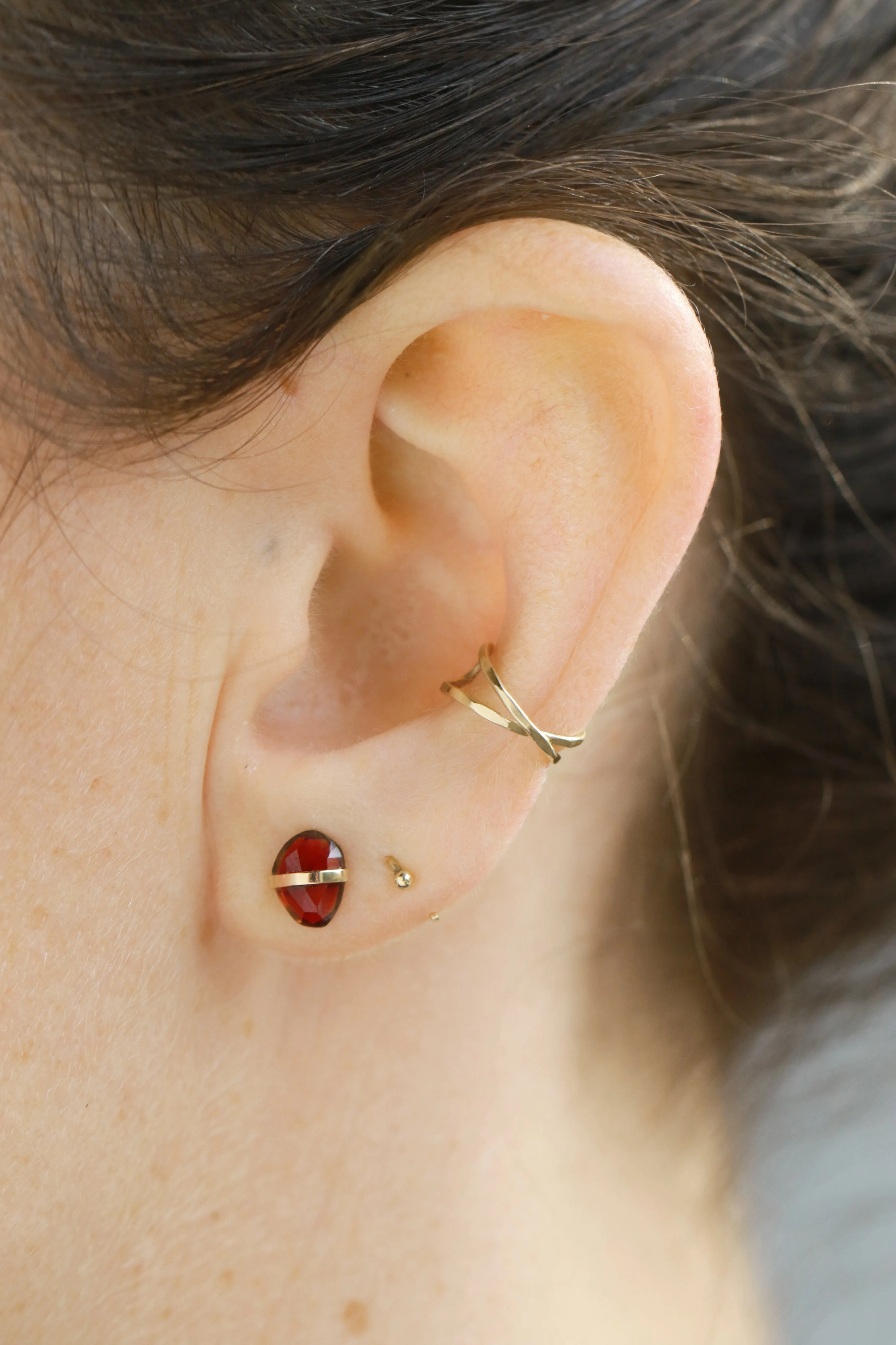 Double Crossed Bar Ear Cuff