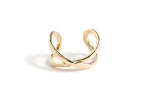 Double Crossed Bar Ear Cuff