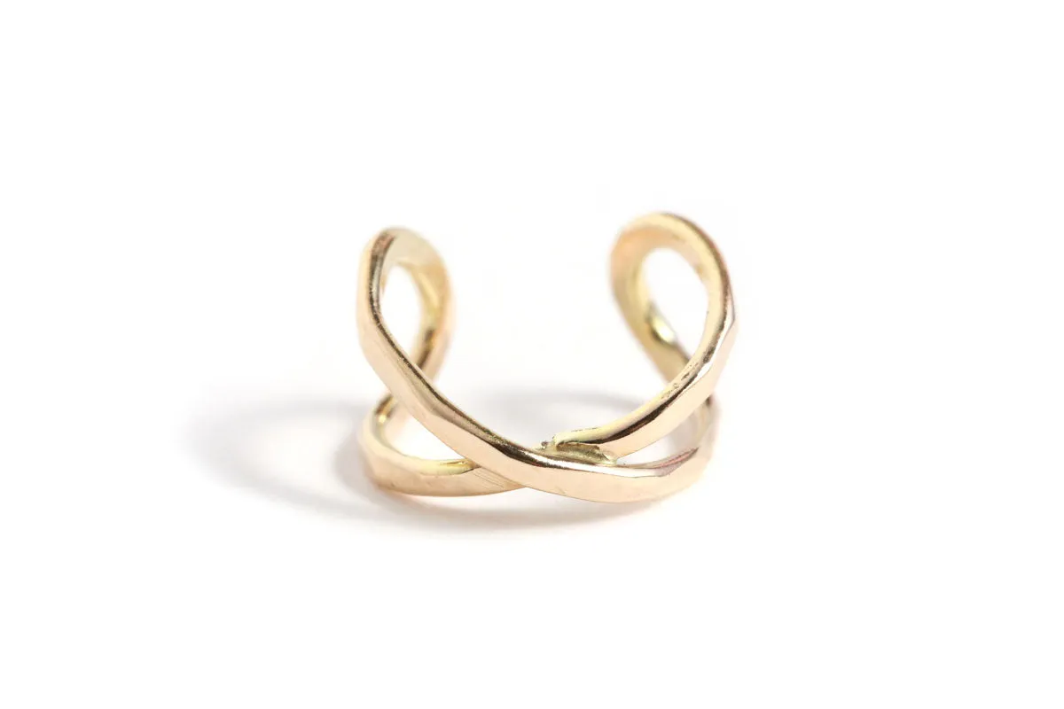Double Crossed Bar Ear Cuff