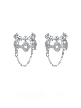 Ear Cuffs, .925 Sterling Silver Chain Statement Luxury Hypoallergenic Tarnish Free Non Pierced Ear Cuffs
