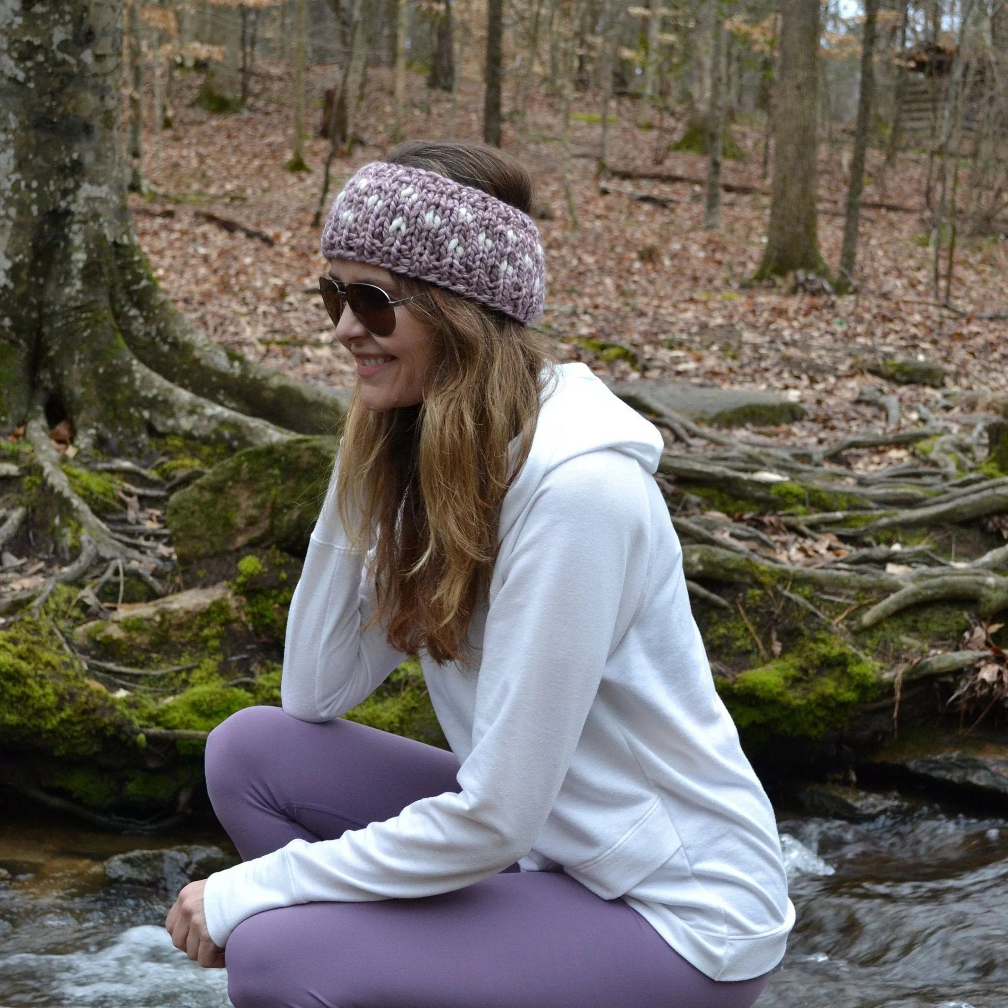 Ear Warmer Knitting Pattern, Women's Headband, Ear Warmer KNITTING PATTERN, Heart Print Headband knitting pattern, Knit Headband pattern