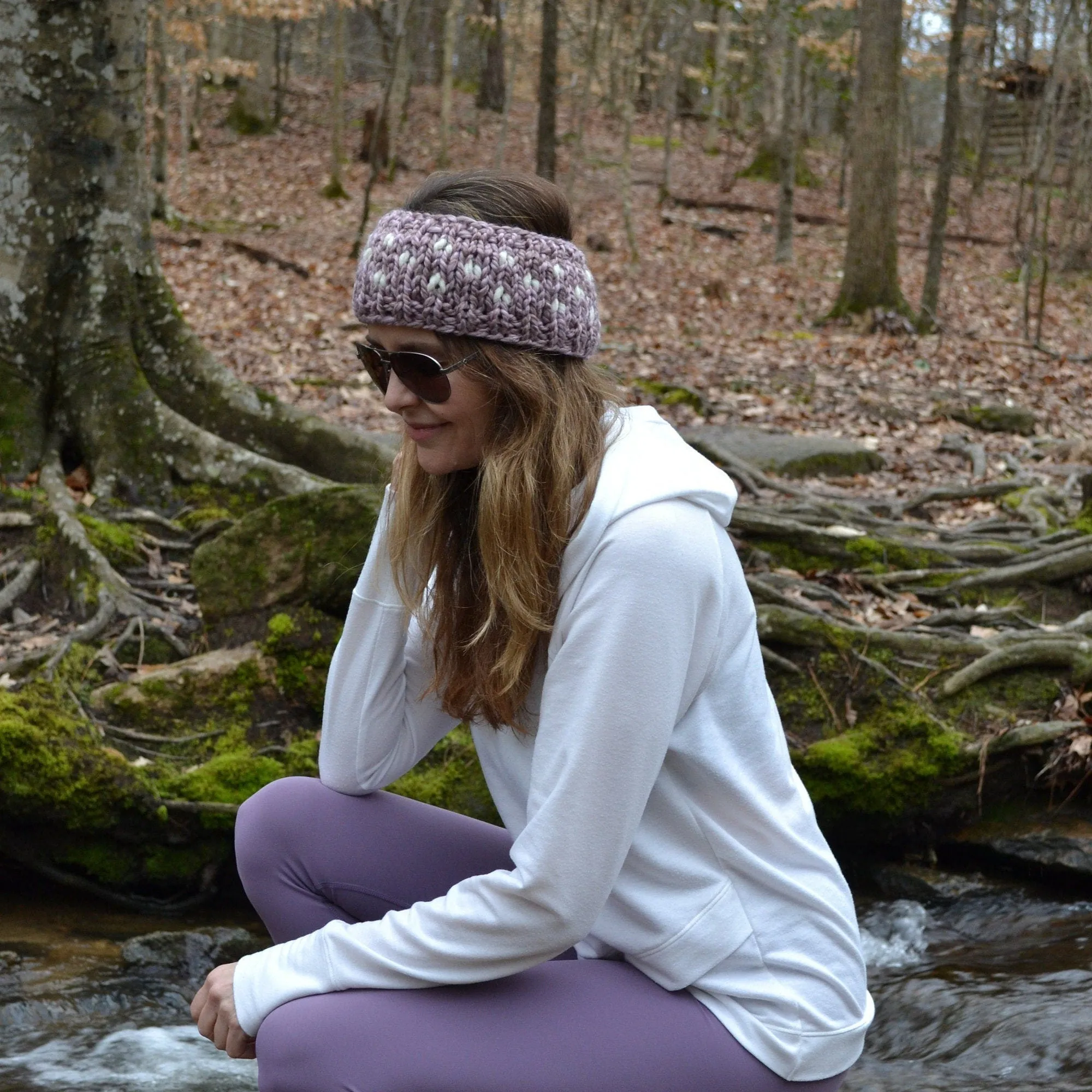 Ear Warmer Knitting Pattern, Women's Headband, Ear Warmer KNITTING PATTERN, Heart Print Headband knitting pattern, Knit Headband pattern