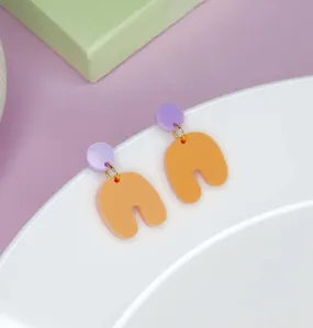 Earrings - Small Squishy Arch earrings Lilac Peach