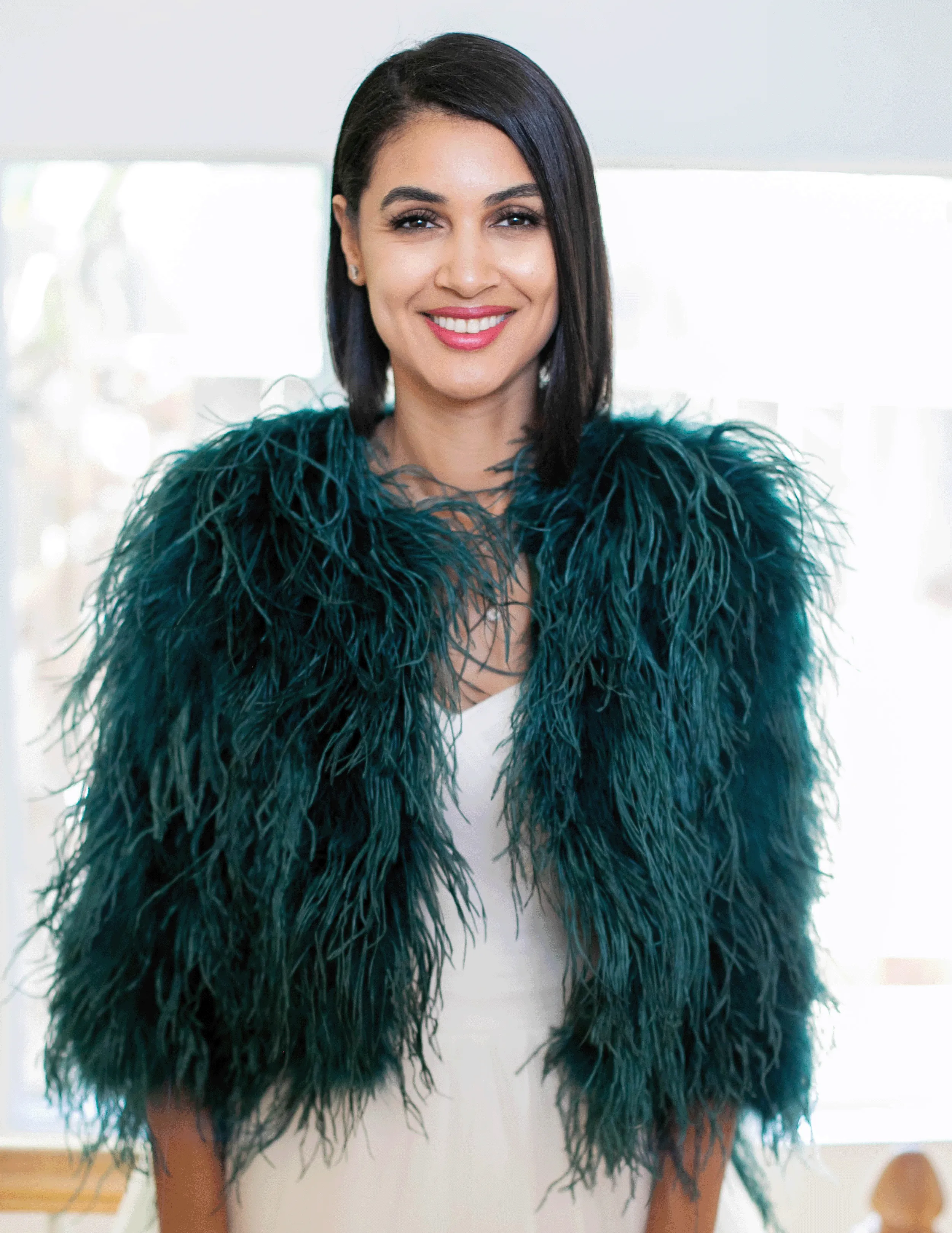 Emerald Forest - Feather Jacket in Green