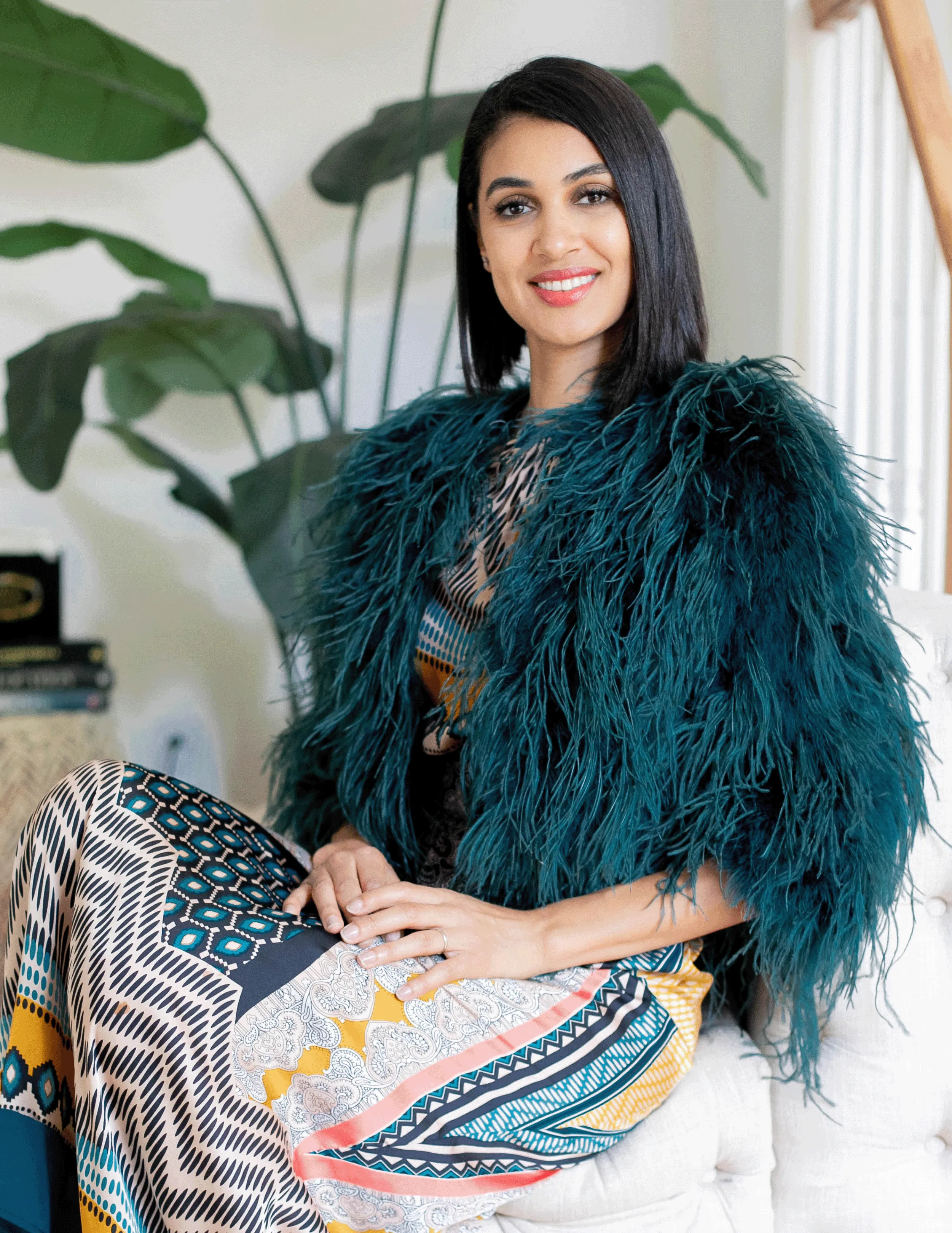 Emerald Forest - Feather Jacket in Green