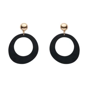 Essentials Statement Circle Drop Earrings - Black